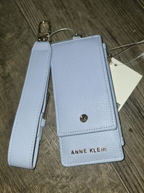 Anne Klein Pale Blue Keychain Wristlet with Card Holder